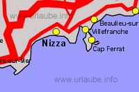 Map of Nice and surroundings