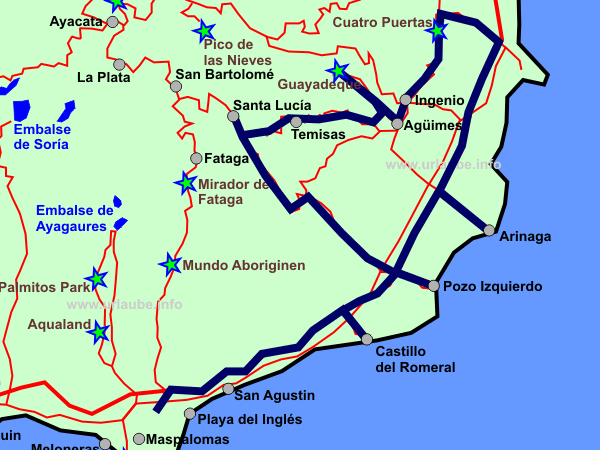 Representation of the tour on the map