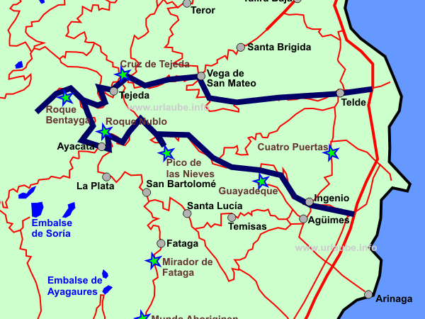 Representation of the tour on the map