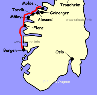 Map Bergen Alesund