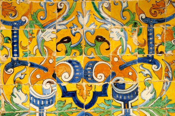 Moorish handcraft, wall tiles in the Alhambra