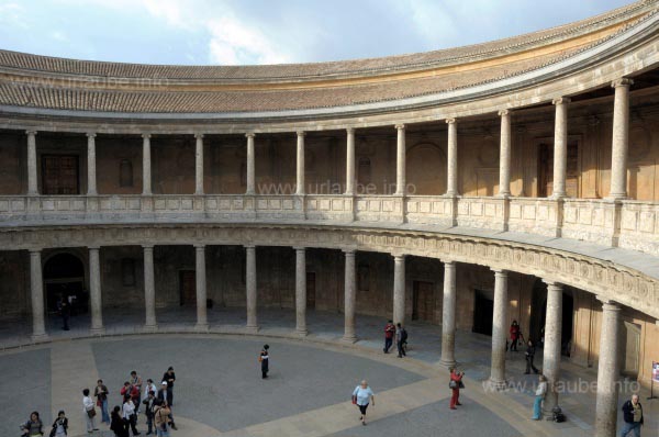 Balustrades in the court of the Palace of Charles V.
