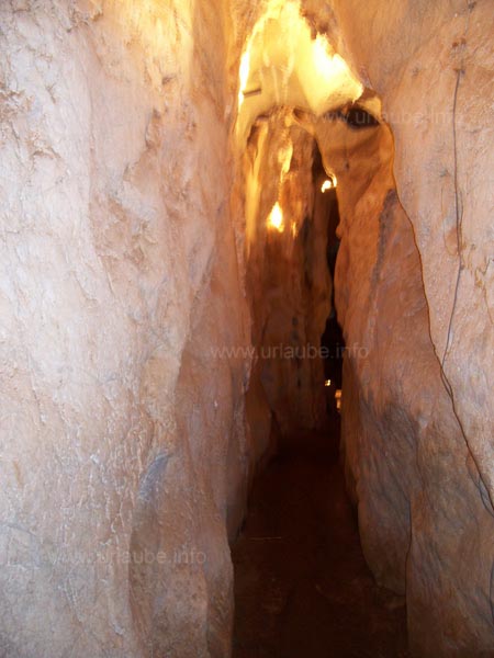 Narrow alleayway in the cave