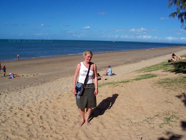 Simy on the endless beach of Hervey Bay