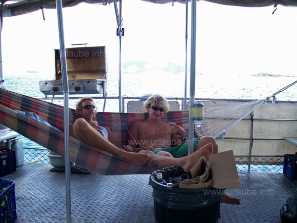 Our crew relaxing on board