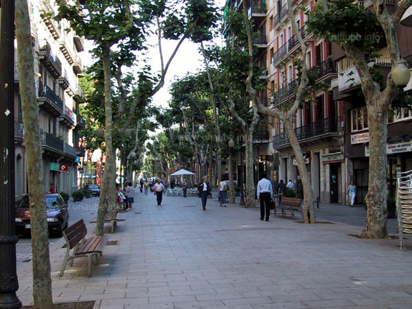 The Rambla of Poble Nou at approximately 10 minutes from the hotel