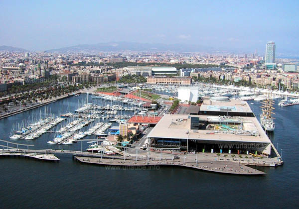 View to the Port Vell from the gondola