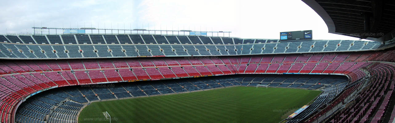 Panorama view into the stadium Camp Nou