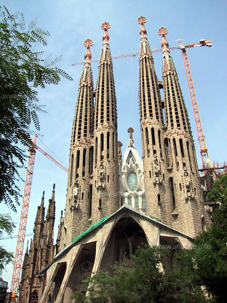 The church Sagrada Familia from the front