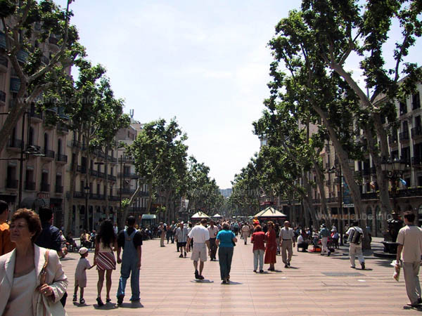 The world famous shopping mile La Rambla