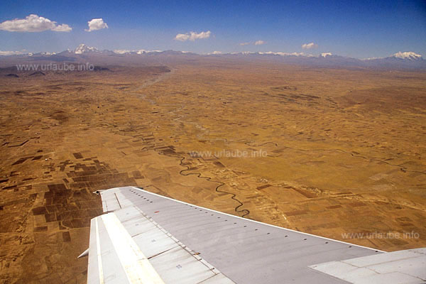The Bolivian highland viewed from above
