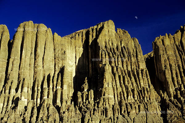 The rock formations stand in the landscape as organ pipes
