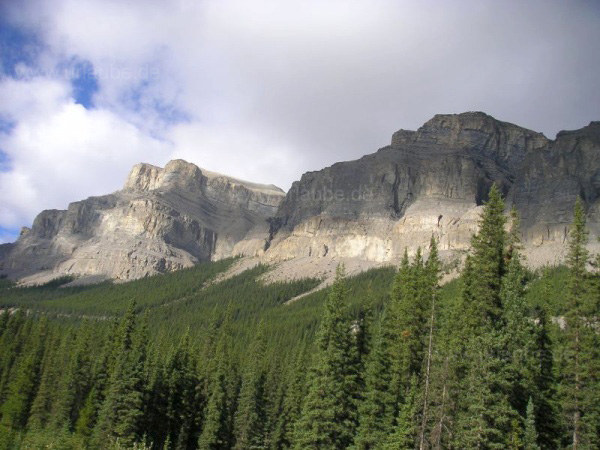 A mountain polished by erosion in the Rocky Mountains