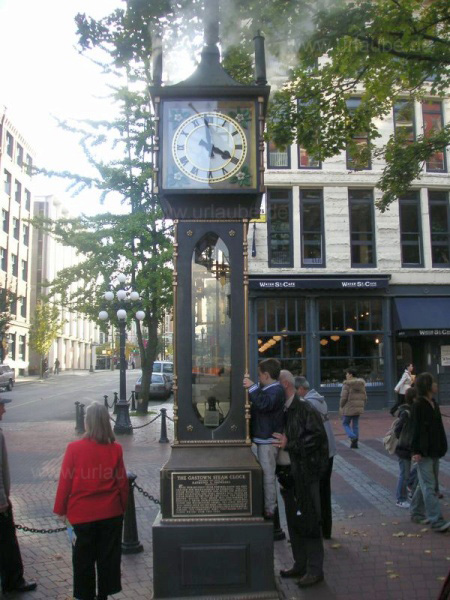 One of Vancouver's landmarks: the world's first steam-operated clock