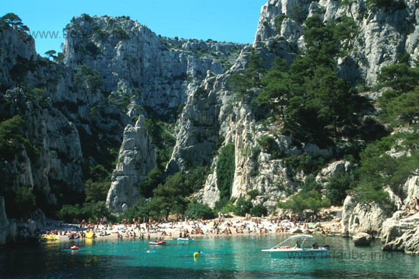 Bathing beach in one Calanque