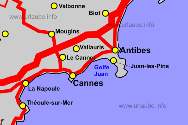 The Golfe Juan between Antibes and Cannes