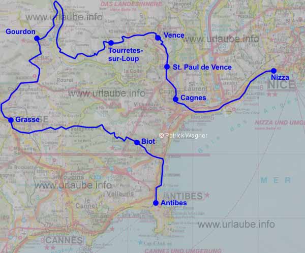Representation of the route on the map