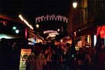 The pedestrian area (Rue St. Michel) in the late evening