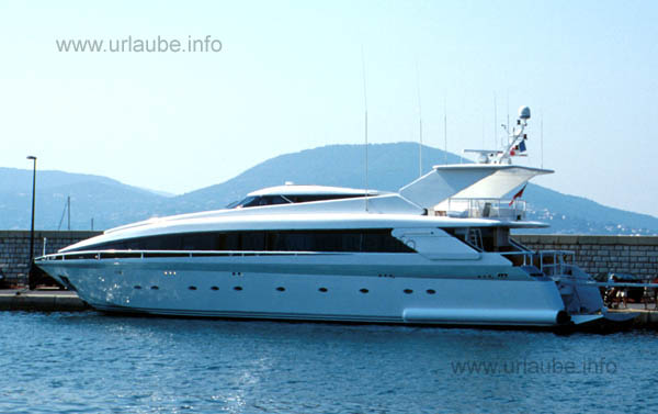 One of the numerous yachts in the harbour of Saint-Tropez