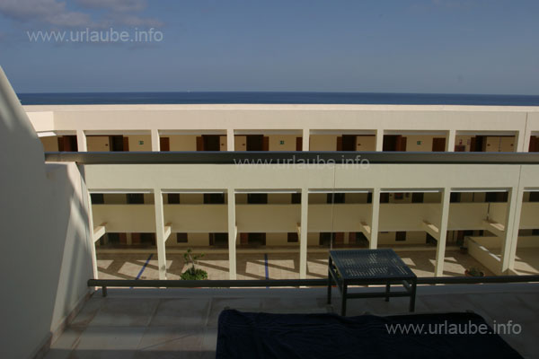 View from our hotel room to the sea; what a disappointment!