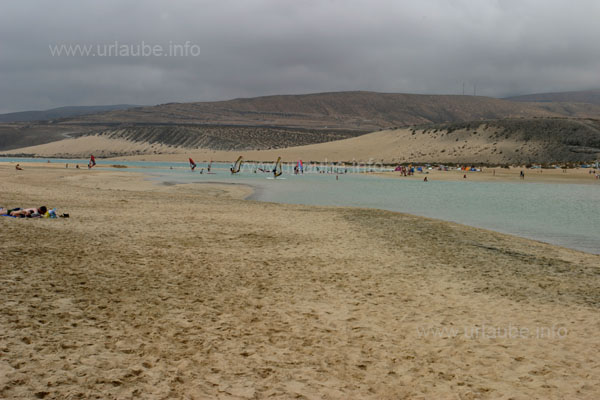 Windsurfing-course in the lagoon between the beach and the spit