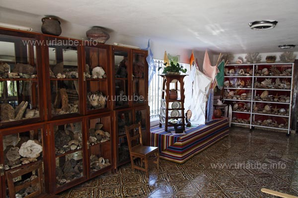 Numerous stones and crystals can be viewed in the staffed glass cabinets.