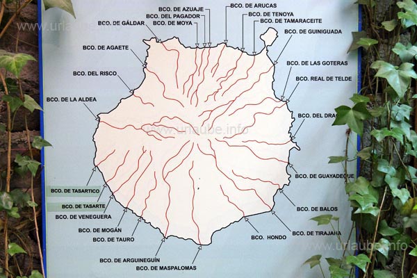 In total, Gran Canaria is drawed by a 25 main canyons that extend from the centre of the island up to the coast.