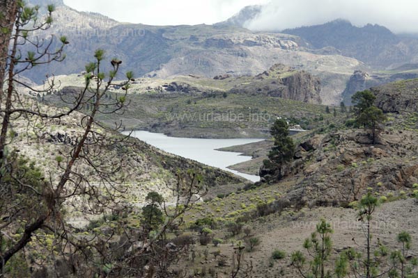 One repeatedely has a fantastic view to the Embalse de la Cueva de las Ninas from the parallel road GC-605.