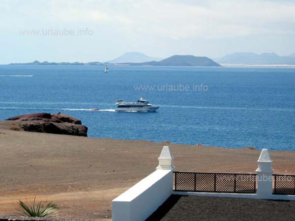 Dreamy view from the hotel room: view to the island Lobos and Fuerteventura behind it