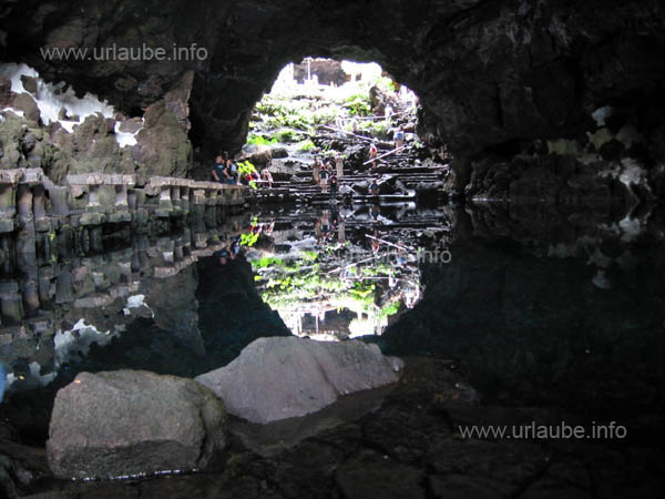 The lava tunnel with the seawater lake