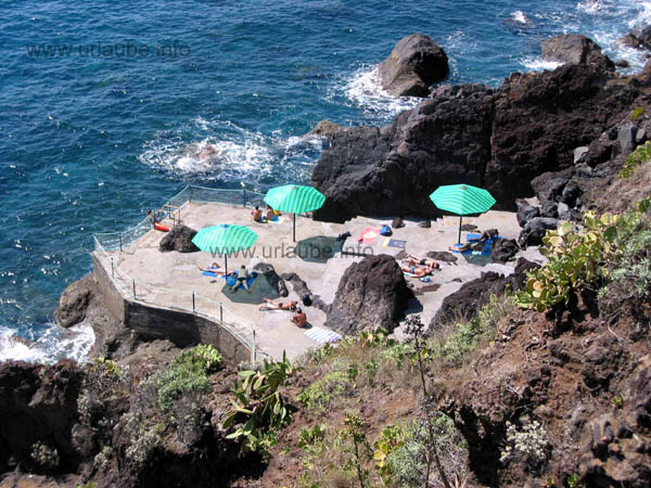 View from above to a part og the big sea pool complex