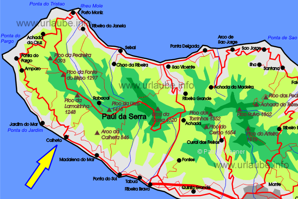Where is the place Calheta?