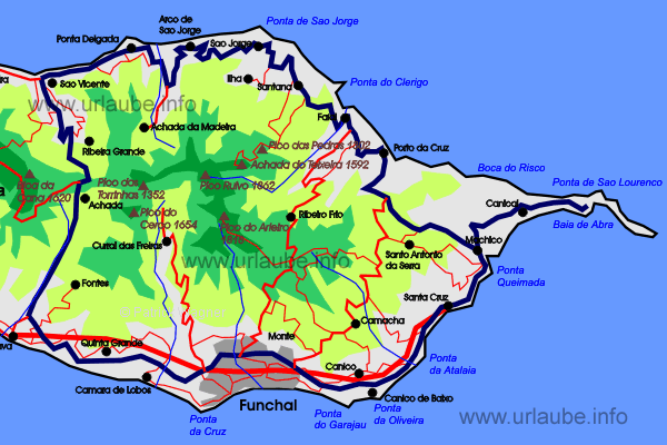 Representation o the tour on the map