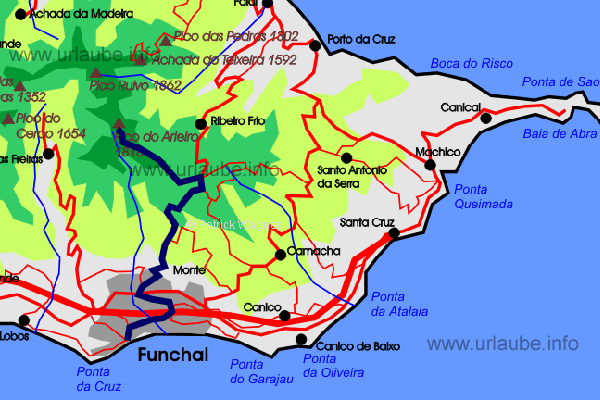 Representation of the tour in the map