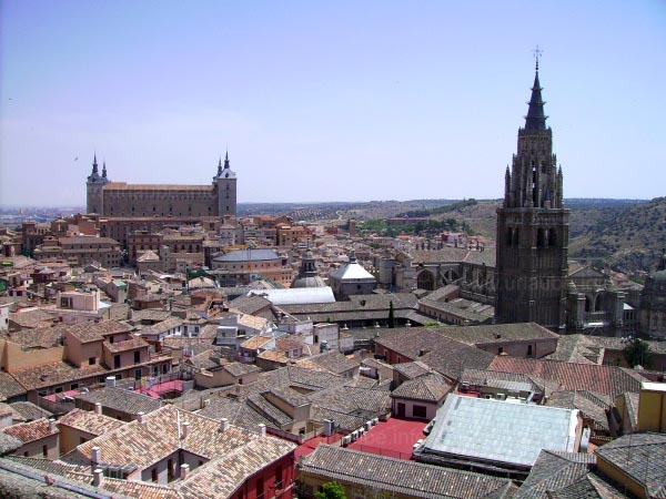 View from the Jesuit's church to the historical city Toledo