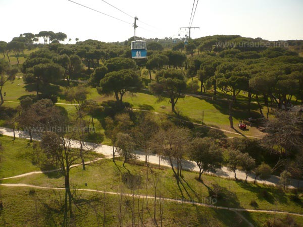 A view from the funicular over a part of the Casa de Campo