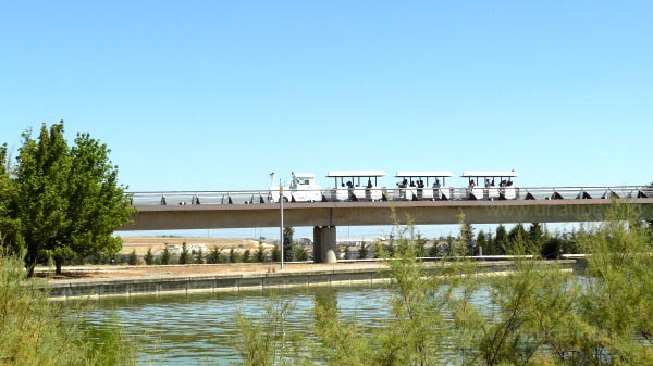 A small train in the park