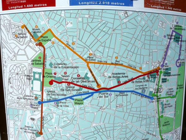 The centre of Madrid with suggested tours