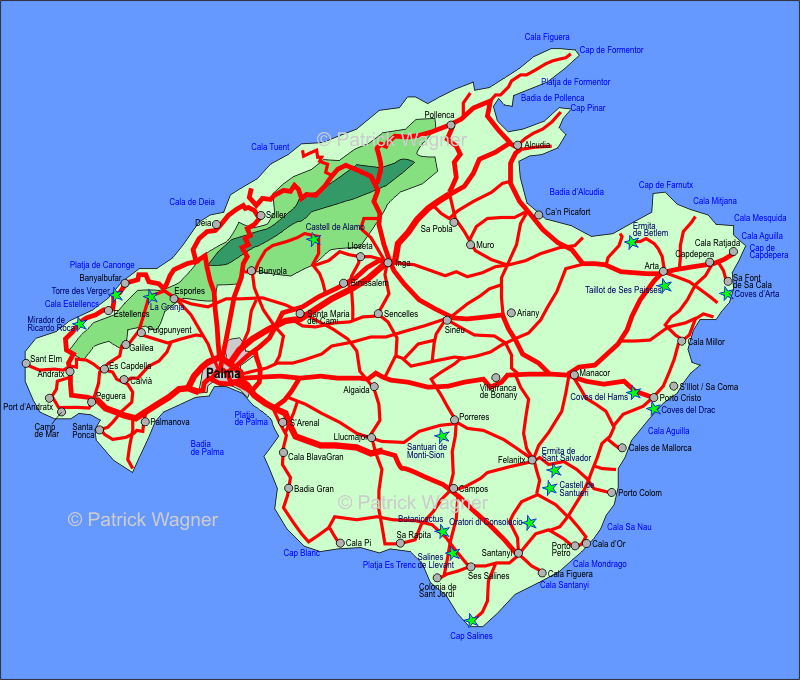 North-east tour on the map