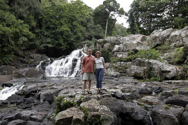 View to the first of the two waterfalls