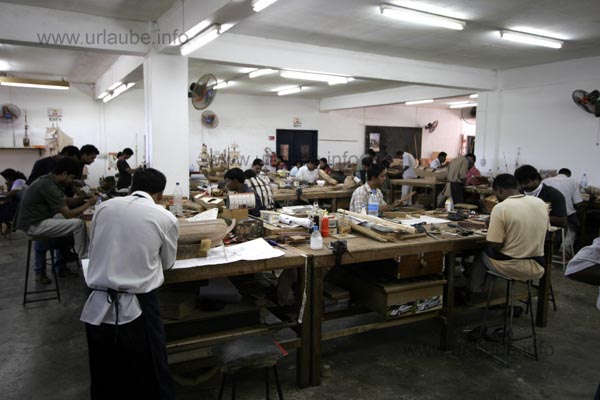 View into the factory for model ships