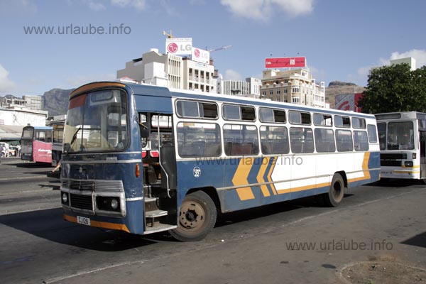 One of the numerous buses at the southern bus terminal of the city