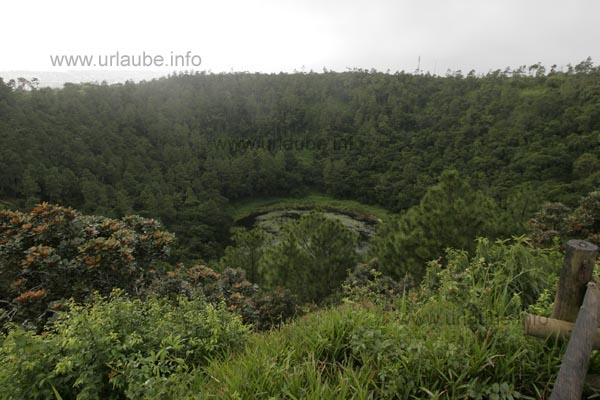The volcano crater Trou Aux Cerfs