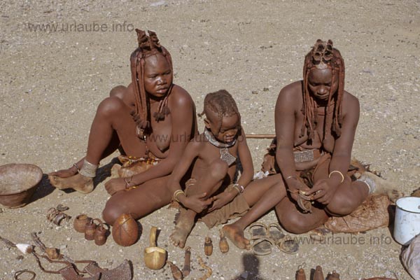 Himba women with souvenirs