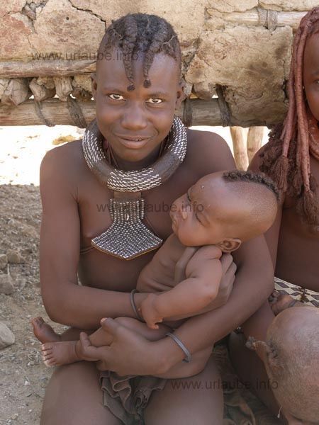 Himba girl with baby