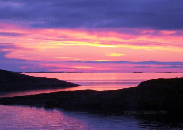 Sunset over the North Sea near the island Leka