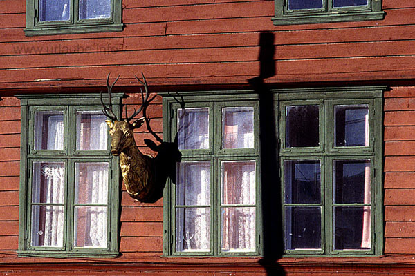Houses of the hanseatic sttlement Bryggen. During the hanseatic period, this was the centre of trade with northern Norway and the foreign countries.