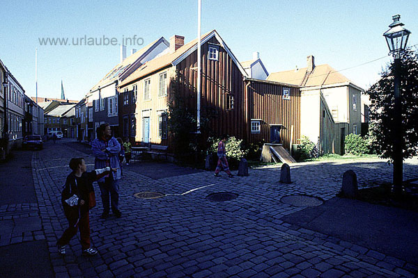 The old wood houses in the district Backlandet...