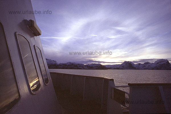 At the south of &Ouml;rnes. A new day on the Hurtigruten begins.