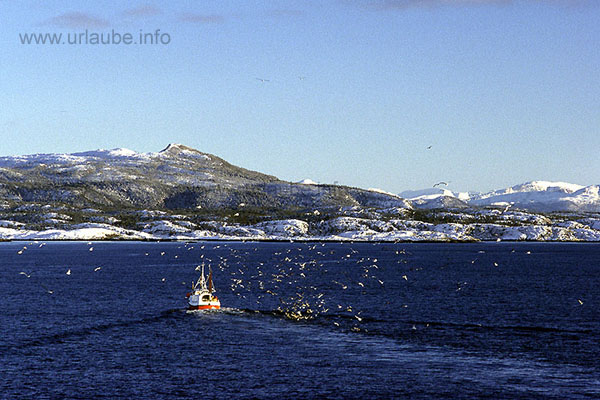 Coastal view in the waterway of Trondheim